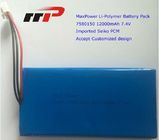 7.4V 12000mAh 7580150 Baterai Lithium Polymer Ultra Tipis Kapasitas Tinggi