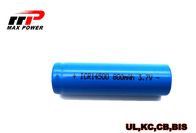 800mAh 3.7V ICR14500 2.4A Platform Debit Tinggi Baterai Isi Ulang Lithium Ion Untuk Alat-Alat Listrik