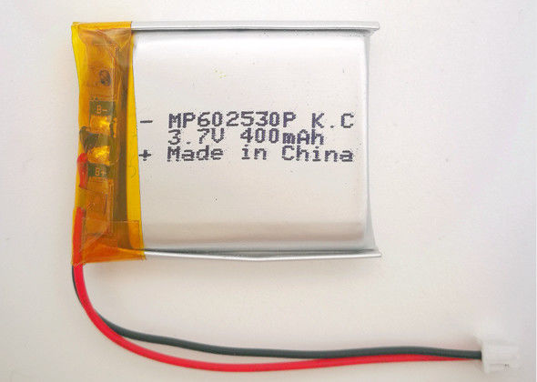 Baterai Lithium Polymer Ultra Tipis 602530 400mah 3.7V Dengan Sertifikasi CB KC UL