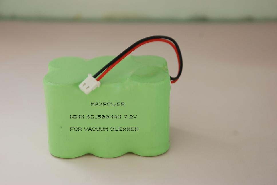 Baterai NICD / Kemasan Baterai Nimh SC1500mAh 7.2V Untuk Penyedot Debu