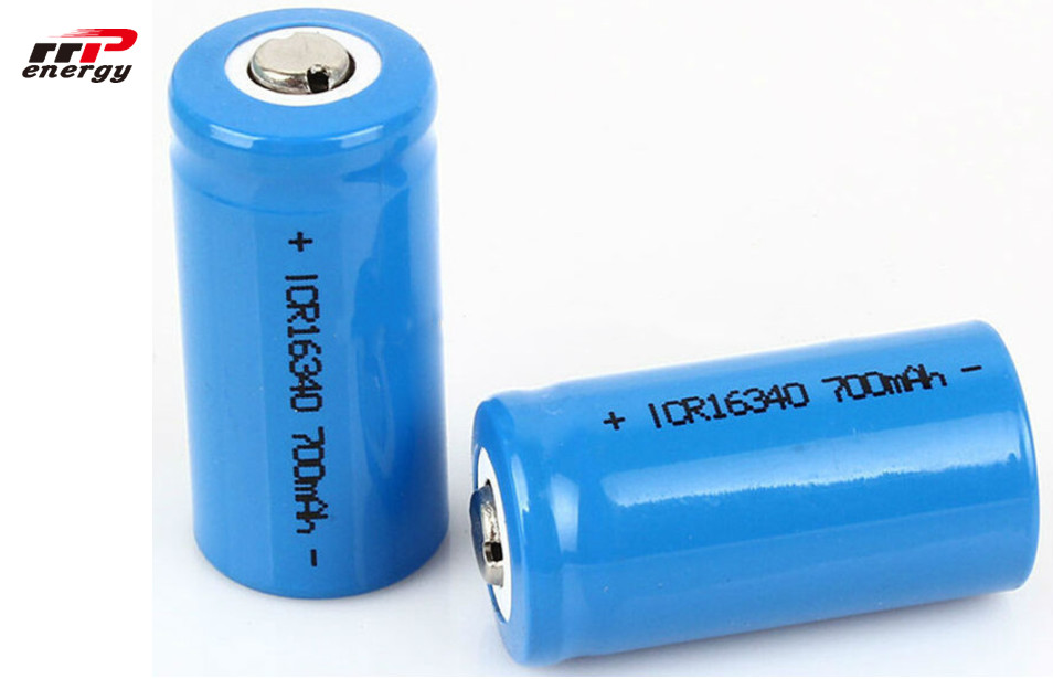 Paket Baterai Li Ion Silinder Isi Ulang 3.7V 16340 700mAh Umur Panjang