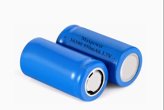 16340 3.7V 800mah 950mAh 1000mAh baterai lithium ion CR123A Lampu senter Penggemar Baterai lithium ion silinder
