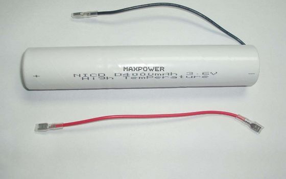 4000mAh Baterai Isi Ulang NICAD 3.6Volt Suhu Tinggi IEC61951-1 / 2