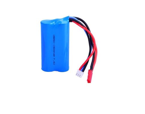 7.4V 18650 1500mAh Baterai Lithium Ion Isi Ulang Tingkat Pengeluaran 15C Untuk Aeromodel / Mainan Listrik