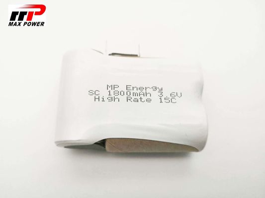 Perkakas Listrik Nicd Battery Cells 3.6V SC1800mAh Tingkat Debit Tinggi 15C CB IEC MSDS